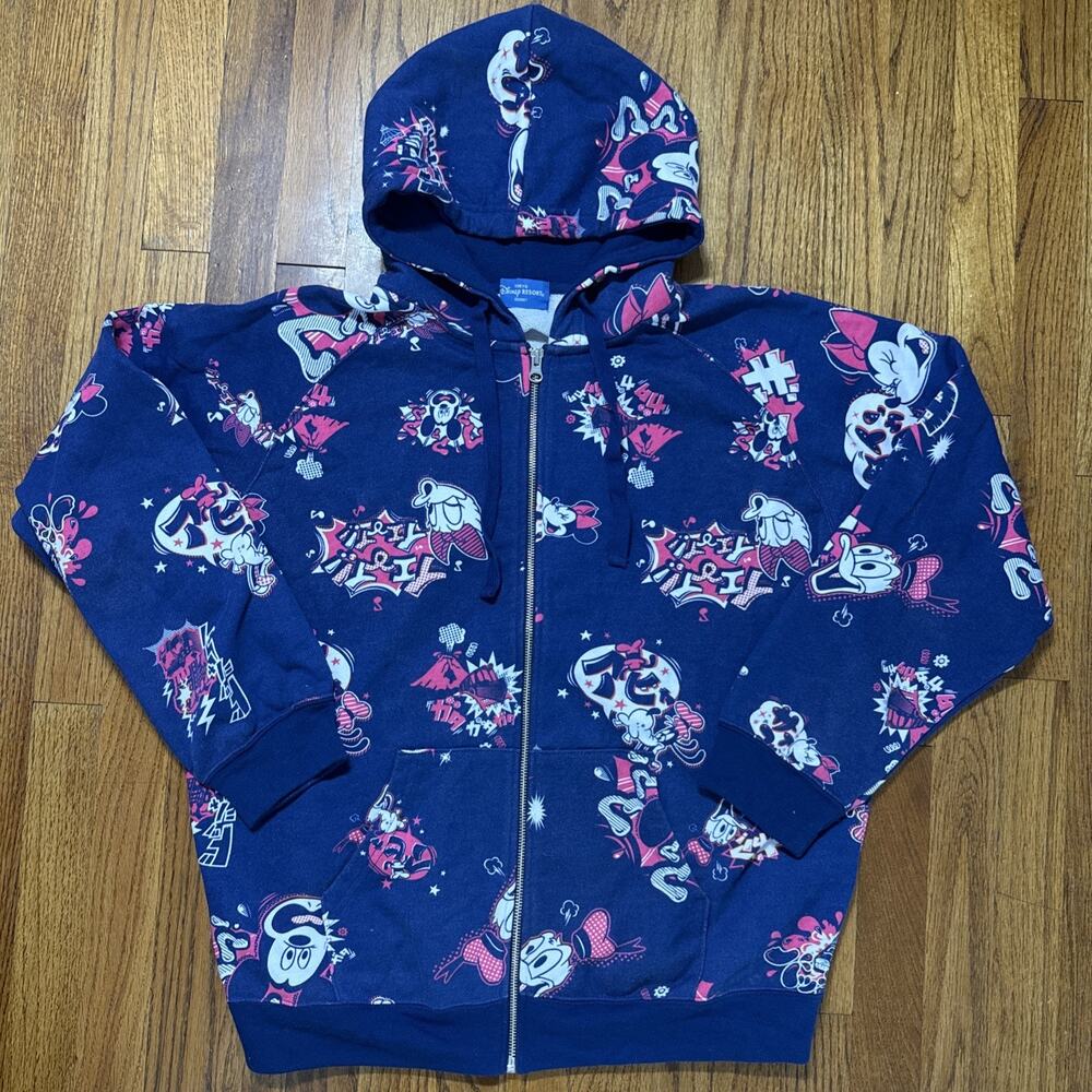 Mickey Mouse Disney Hoodie Pit To Pot 24” Tokyo Resorts Full Zip Sweatshirt C6